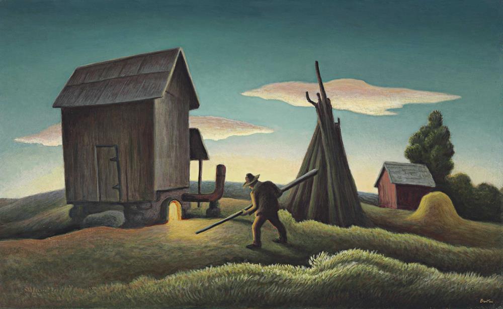 Thomas Hart Benton - Night Firing of Tobacco - 1943