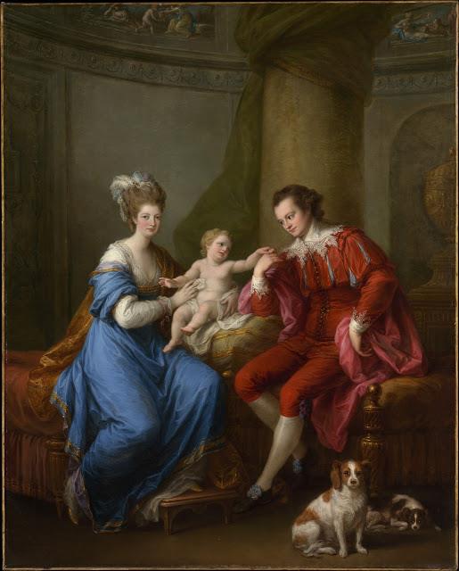 18th Century European - Angelica Kauffman - Earl and Countess of Derby and-Son - ca. 1776