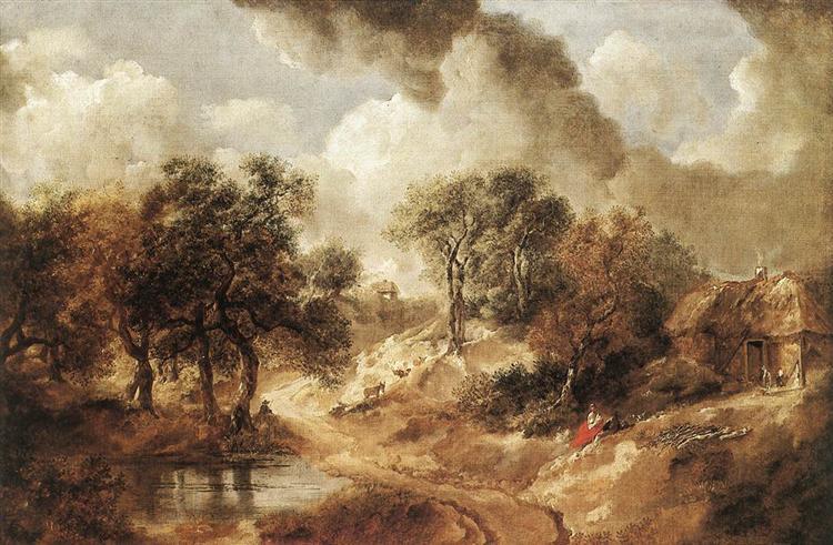 18th Century European - Thomas Gainsborough - Landscape in Suffolk - ca. 1750